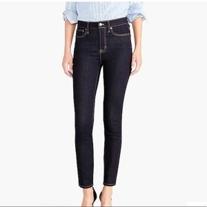 J Crew High Rise Lookout Skinny Jeans, Dark Wash
